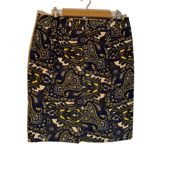 Ann Taylor Paisley Pencil Skirt Size 12  100% Cotton Shell & Polyester Lining - Picture 9 of 12